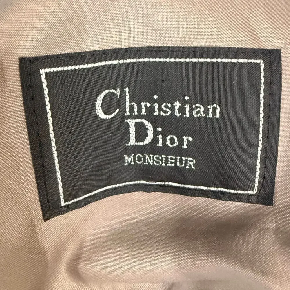Christian Dior Monsieur Vintage Oversized Trench Coat Taupe Brown Men's Size 42L